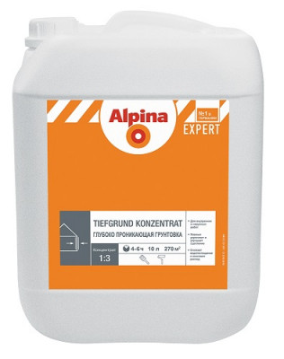 Alpina EXPERT Tiefgrund Konzentrat   (Альпина ЭКСПЕРТ Грунтовка   глубокого проникновения) 10 л