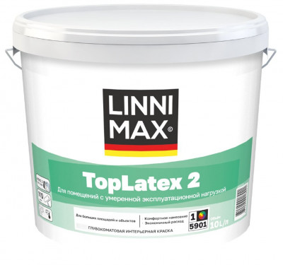  Краска латексная LINNIMAX Toplatex 2, 10 л