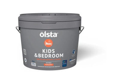 Краска Olsta Kids&Bedroom для детской и спальни водно дисперсионная акриловая матовая 9л