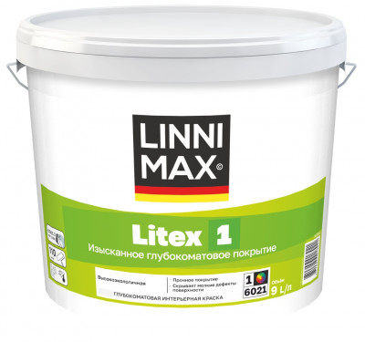 Краска водно-дисперсионная шелковисто-матовая LINNIMAX Litex 1, 9 л