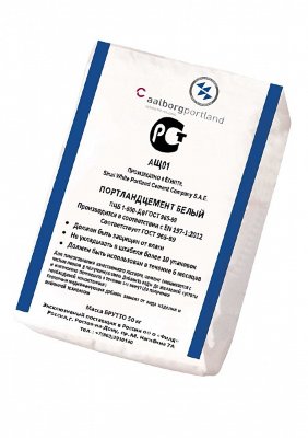 Белый цемент "Aalborg White Cement" CEM I 52.5 R (ПЦБ 1-500 Д0) 50 кг