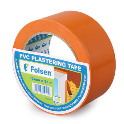 Cтроительная лента PVC Folsen оранжевая, 50мм x 33м 0253350